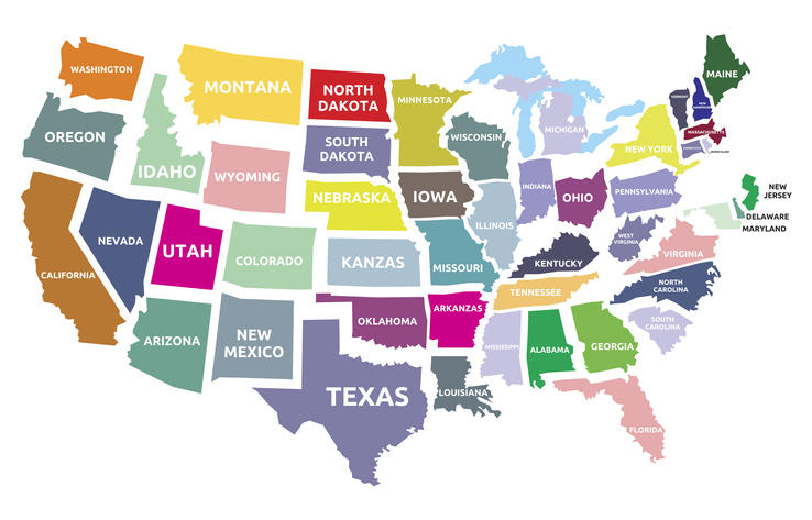 Mỹ có tổng thể 50 bang (ảnh: internet).
