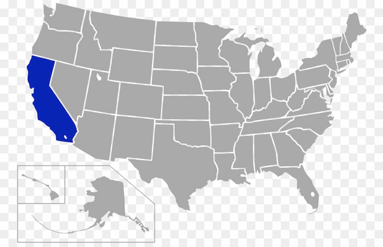 Bang California nằm ở bờ Tây nước Mỹ (ảnh: inernet). 